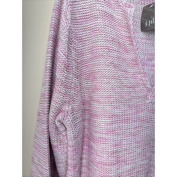 NWT J Jill Sweater Tunic Pink White Marled Knit Size XL 100% Cotton - Picture 8 of 9